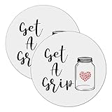 Get A Grip Silicone Jar Gripper Pads Round Coasters Multi-Purpose Non Slip Heat Insulation Bottle Lid Openers Gift for Seniors Kids Women Mother Grandma Home Kitchen Accessories Decor 2 Pieces 5'