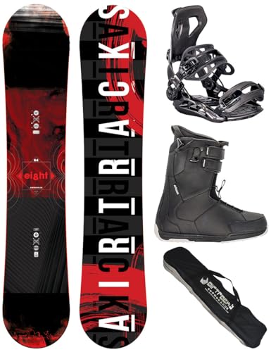 Airtracks Snowboard-Set Herren Snowboard Wide Eight Freestyle Freeride 160 - Snowboard Bindung Master - Softboots Master QL 45 -...