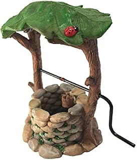 Miniature Wishing Well with Movable Handle and Water Bucket for Garden Gnomes -a Fairy Garden Accessory