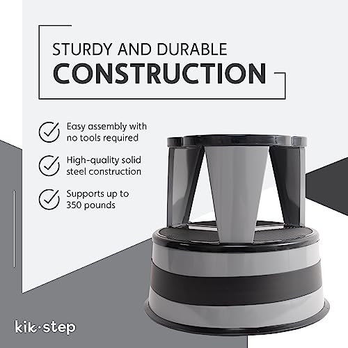 Cramer Kik Step Steel Step Stool - Two Step Stool, Holds 350 lbs (Gray)