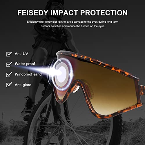 Feisedy Shield Oversized Wraparound Sunglasses 80S One Piece Outdoor Trendy Sport Glasses Visor For Men Women B2791 #TOP4