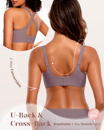 Image of Deep V Petal Bras for Women No Underwire Soft Wireless Bras Comfort Seamless Bralettes with Extender