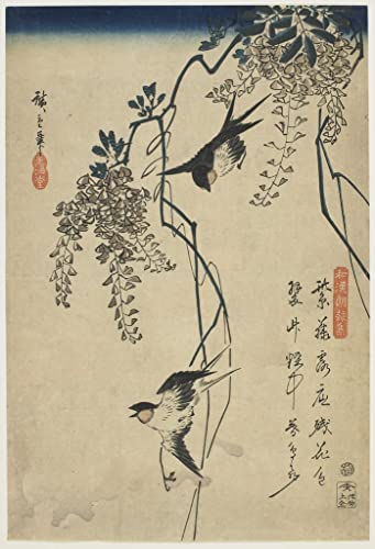 Tableau Hirondelles Utagawa Hiroshige pour créer un salon zen et poétique