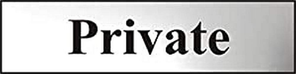Centurion White Private Sign - Self-Adhesive Pvc - Chrome Effect - 200Mm X 50Mm