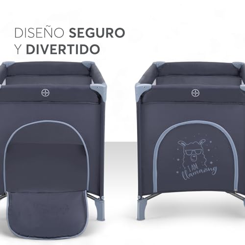 Image of KikkaBoo SO Gifted Travel Cot, up to 15 kg, Park Cot 120 x 60 cm, 1 Level, Foldable, Lightweight, Carry Bag, Compact, Navy Blue