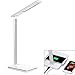 Produktbild YLJYJ LED Schreibtischlampe mit kabelloser Ladestation dimmbare tischlampe Arbeitslampe mit 4 Farbtemperaturen Tischlampe USB Wireless Charger für iPhone, Samsung Galaxy, White