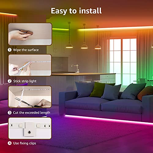 Lepro Music Led Strip Lights, 16.4Ft Rgb Led Strips With Remote Sync To Music, 5050 Smd Led Color Changing Strip Light For Bedroom, Home, Tv, Parties And Festivals #TOP4