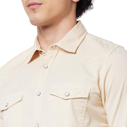Image of Spykar Men's Regular Fit N /A Full Sleeve Solid Casual Shirts