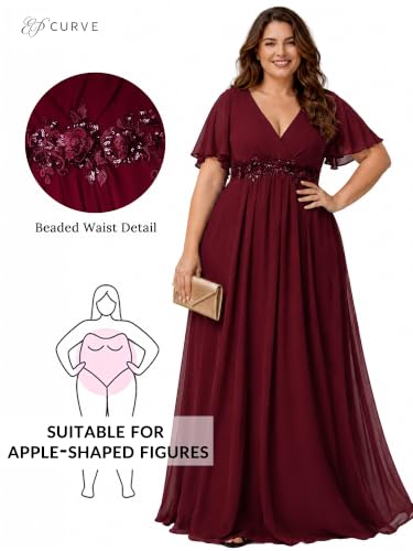 Image of Ever-Pretty Plus Women's Chiffon Plus Size Formal Mother of Bride Dresses