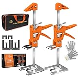 [Upgrade] Labor Saving Arm Jack 2 Pack,15.5 Inch Stainless Steel Furniture Lifts with Handbag,Hand Furniture Jack Lifter Tool for Installing Cabinets,Flooring&Windows,Load 440LBS