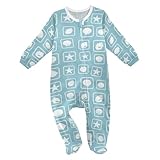Emelivor Nautical Shells Starfish Blue Newborn Baby One-Piece Sleepers Cotton Sleepwear Outfits for Girls Boys Kids