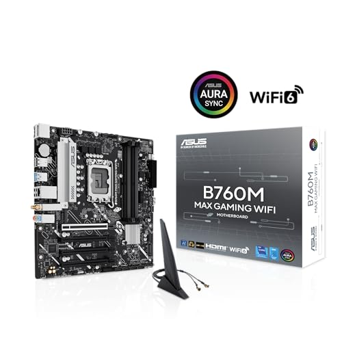 B760M MAX Gaming WiFi Intel B760 (LGA 1700) mATX Scheda madre, Advanced AI PC-Ready, PCIe 5.0 x16, DDR5, 3X M.2, Wi-Fi 6, DisplayPort, HDMI, SATA, USB 10Gbps Type-A, USB 5Gbps Type-C, Aura Sync - Scheda madre - Immagine 6