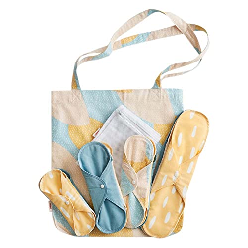 IMSEVIMSE Start Kit, Damenbinden, Bio-Baumwolle, Blue Sprinkle, 13-teilig