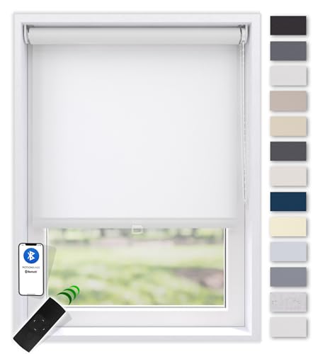 EFIXS Sonnenschutz Rollo, transparent, Breiten: 40-240, Höhe bis 275 cm, Hier 90 x 190 cm (BxH), Weiss, Blendschutz, Kettenzug, Springrollo, Motor