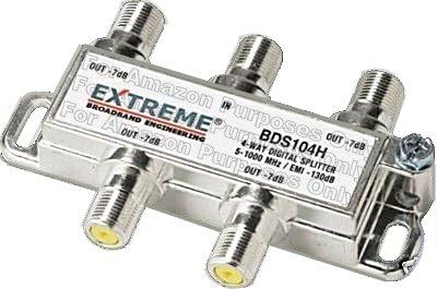 Extreme Broadband Manufacturing BDS104H 4 Way HD Digital High Performance Coax Cable Splitter