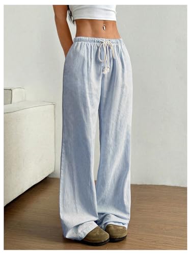 SOLY HUX Women's Drawstring Straight Leg Baggy Pants Casual Lounge Pants Trousers with Pocket2