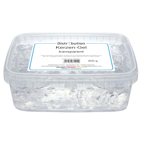 DistrEbution Kerzen-Gel transparent 800g Kerzengel Gelwachs zum Kerzen gießen