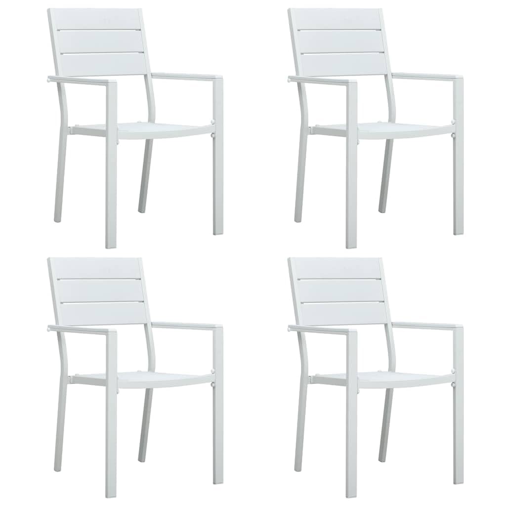 Chaises de jardin en PEHD aspect bois vidaXL sièges de patio extérieur blanc x4