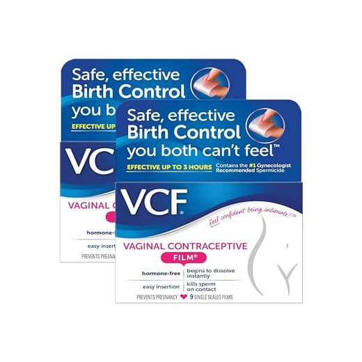 VCF Vaginal Contraceptive Film with Spermicide, 2 Boxes of 9 Prevent Pregnancy, Nonoxyl-9 Kills Sperm on Contact, Hormone-Free, Easy to Use, Unnoticeable, 18 Total Films