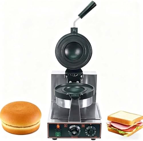 Double Head Non-Stick Panini Press & Waffle Maker, UFO Burger Maker with Timer & Temp Control, Stainless Steel Commercial Hamburger Press for Home Kitchen & Food Trucks