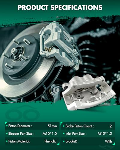 Image of SCITOO 18B4897 Rear Left Disc Brake Caliper w /Bracket Fit For Dodge For Ram 3500 2003-2008,For Dodge For Ram 4000 2005-2010,For Ram For 4000 2011, Double Pistons