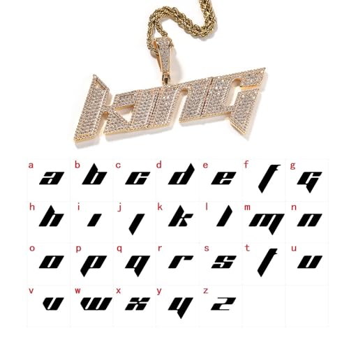 JINLIN Custom Initial Letter Pendant Necklace Iced Out Bling Shiny Charm Hip Hop Necklace with Rope Chain for Men Women2