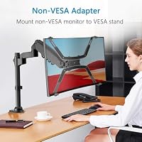 HUANUO Non-VESA Monitor Arm Mount Kit für 17-27 Zoll LED/LCD/OLED Bildschirme ohne VESA Löcher，Konvertiert zu Monitor Halterung mit 75mm VESA Platte，Included All Installation Accessories – Ansicht 2