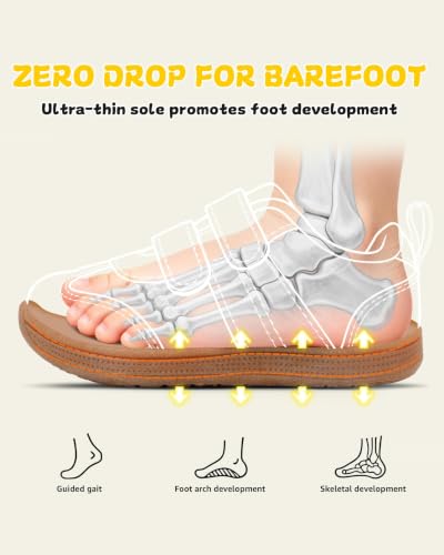 Image of Toddler Wide Toe Box Barefoot Shoes for Boys & Girls Zero Drop Sneakers Little Kids Tennis Running Casual Shoes Baby First Walking Non-Slip Shoe Lightweight Comfort Outdoor Activities