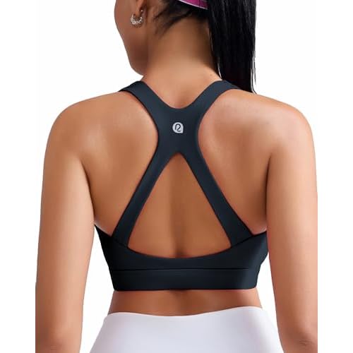 RUNNING GIRL Sports Bra for Women High Support, Molded Cup High Impact Sports Bras with Sewn in Pads Workout Running Bra