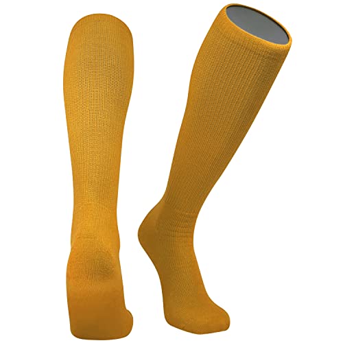 All Sport Knee High Long Baseball Football Tube Socks, Athletic Gold (XS)