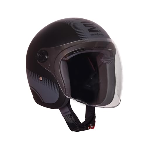 Image of ROYAL ENFIELD REDDITCH Open Face MLG 1901 | ISI Certified | Shell Construction: Built with High Impact Grade ABS | High-Strength EPS Liner | Micrometric Lock | UV-Resistant PU Paints MATT Black XL