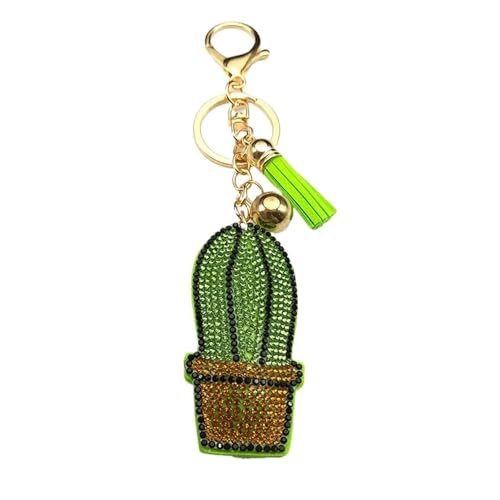 Porte-clés de voiture breloques sacs pendentif cactus vert mode