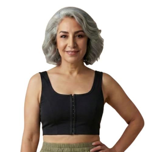 Image of ADIRA | Front Open Bra for Elderly Women | Non Padded & Non Wired | Bra for Elderly Women | Full Coverage with Front Hook | U-Back | Stretchable Cotton Fabric | Pack of 1