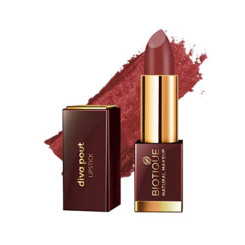 Image of Biotique Natural Makeup Diva Pout Lipstick, Wine Love (Matte)