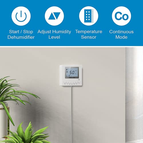 Toovem Remote Controller For Digital Humidity, Temperature, Adapt The Humidity Level, For Basement Crawl Space Dehumidifier #TOP2