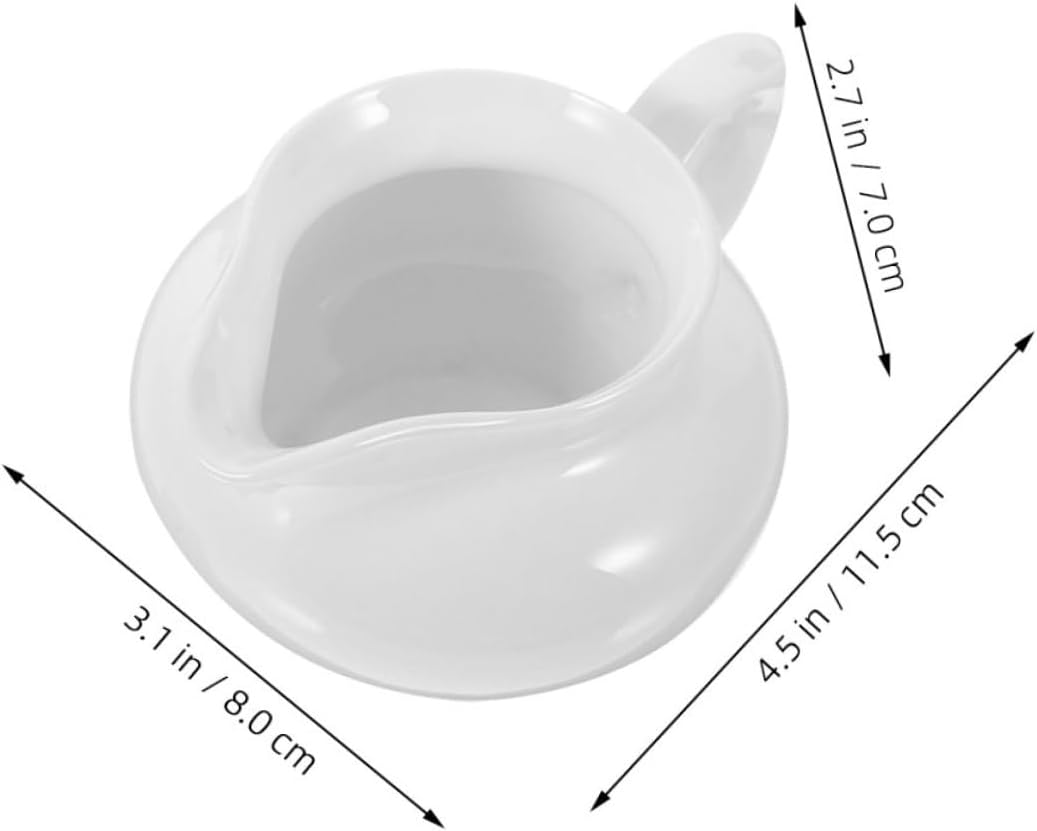 Hemobllo 2Pcs Ceramic Gravy Boat Portable Sauce Dispenser for Home Use Sturdy Gravy Holder with Classic Design for Sauces and Milk