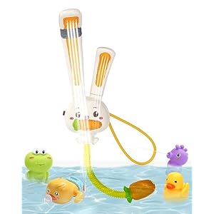 CUTE STONE Badespielzeug Badewannenspielzeug mit Dusche, 3 Duschmodi Schwimmendem Spritzspielzeug Wasserspielzeug für Kinder