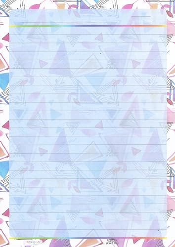 Image of Pack of - 40 Design - 009 A4 Size 140 GSM One Side Ruled Multipurpose Designer Colored Art & Craft Sheets for Scrapbooking, Projects