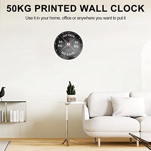 Synpinya 50Kg Print Circular Gym Weight Lifting Dumbbell Bodybuilding Silent Acrylic Clock #TOP3