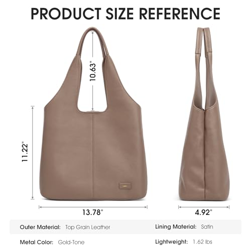 Kattee Leather Tote Bag Purse for Women, Leather Womens Tote Handbags Hobo Shoulder Bags, Large Capacity3