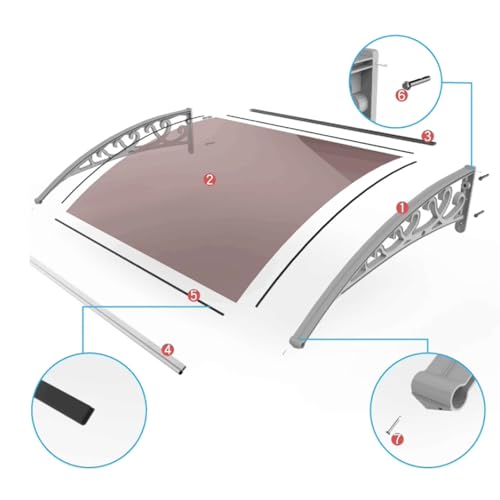 Auvent de terrasse en alliage d'aluminium et polycarbonate transparent