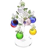 Adorno de árbol de cristal: la textura de cristal hace que esta decoración de árbol de manzanas de cristal sea más delicada y llena de un toque artístico. árbol de cristal artificial