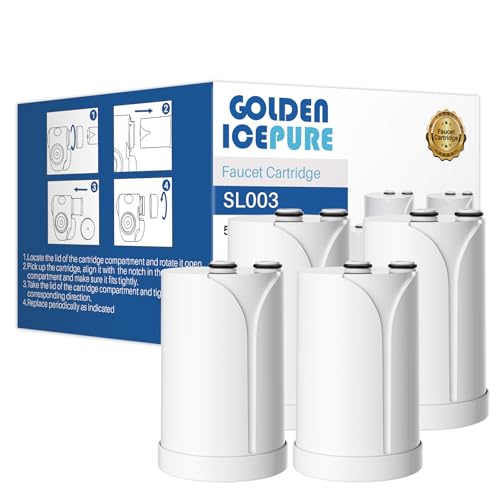 GOLDEN ICEPURE On Tap Pro V-MF para filtros de agua BRITA para grifos (600l), paquete de 4 unidades