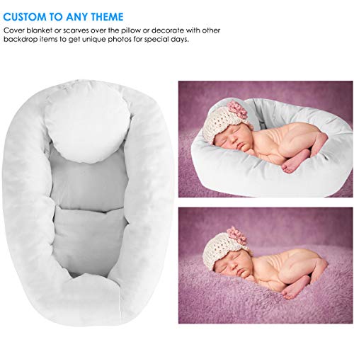 Haokaini 4 STKS Pasgeboren Baby Fotografie Props Donut Kussen Poseren Kussen Baby Mand Filler Kit Halve Maan Poseren… - Image 6