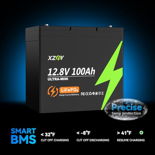 image for XZNY Mini 12V 100Ah LiFePO4 Battery, The Smallest 12V 100Ah Lithium Ba