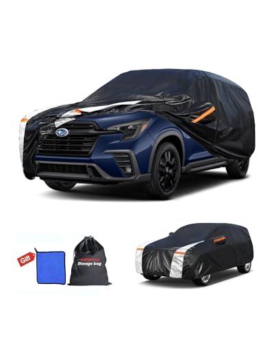 Image of Subaru Ascent Car Cover 100% Waterproof All Weather, Gift with Towel, 10 Layers SUV Car Cover Custom Fit 2018-2026 Subaru Ascent, Full Exterior Covers Rain Sun UV Protection with Door Zipper.