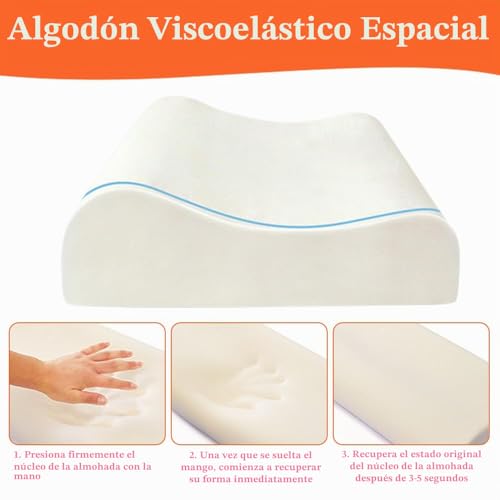 Miniatura 4 de Jonuin Almohada Para Niños, 46 X 26cm Almohada Para Bebe Con Funda De Almohada, Suave Y Transpirable Para Un Sueño Seguro, Espuma Viscoelástica, Para Niños Mayores De 2 Años Zorro