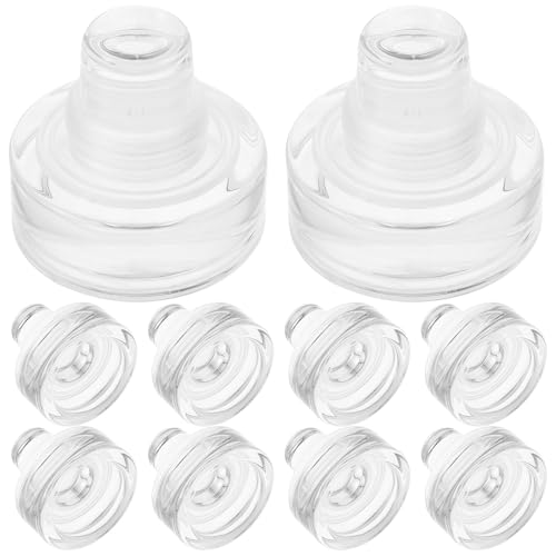 JHKNNK Tapones de Botella de Vino de Vidrio en Forma de T 10 Piezas Reutilizables Sellador Decorativo para Botellas Ahorrador para Uso en Casa y Fiestas Diseño Cristal Transparente