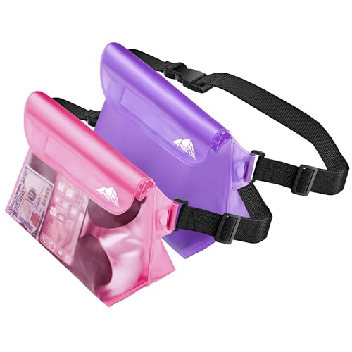 Image of HEETA 2 /3 /4 Pack Waterproof Pouch with Waist Strap, Screen Touchable Dry Bag with Adjustable Belt for Phone Valuables for Kayaking, Swimming, Snorkeling, Boating, Fishing, Surfing & Beach