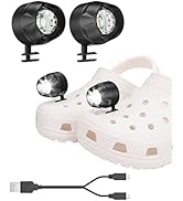 POANES Headlights for Crocs 2 PCS Croc Headlights for Clog Shoes, Rechargeable Crocs Headlights f...